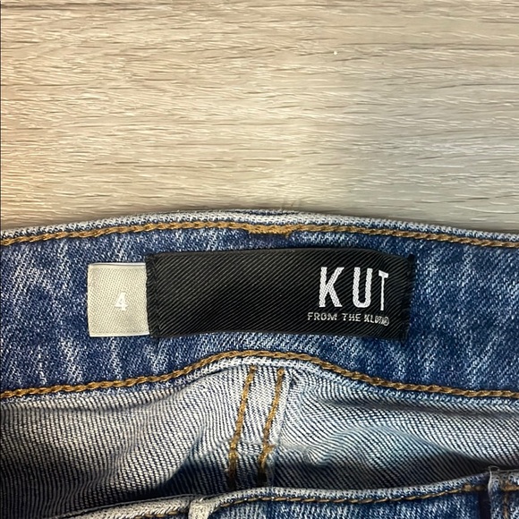 Kut from the Kloth Light Blue Distressed Straight Leg Jeans - Picture 2 of 9